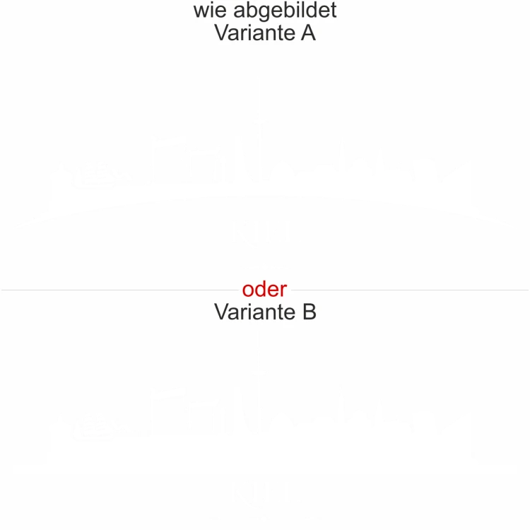 Die Skyline von Kiel als Wandtattoo - Ansicht Ausrichtung mit Farbauswahl und Variante