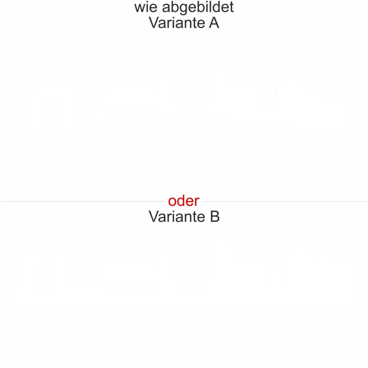 Wandtattoo mit Magdeburger Skyline - Ansicht Ausrichtung mit Farbauswahl und Variante Wandtattoo mit Magdeburger Skyline - Ansicht Ausrichtung mit Farbauswahl und Variante