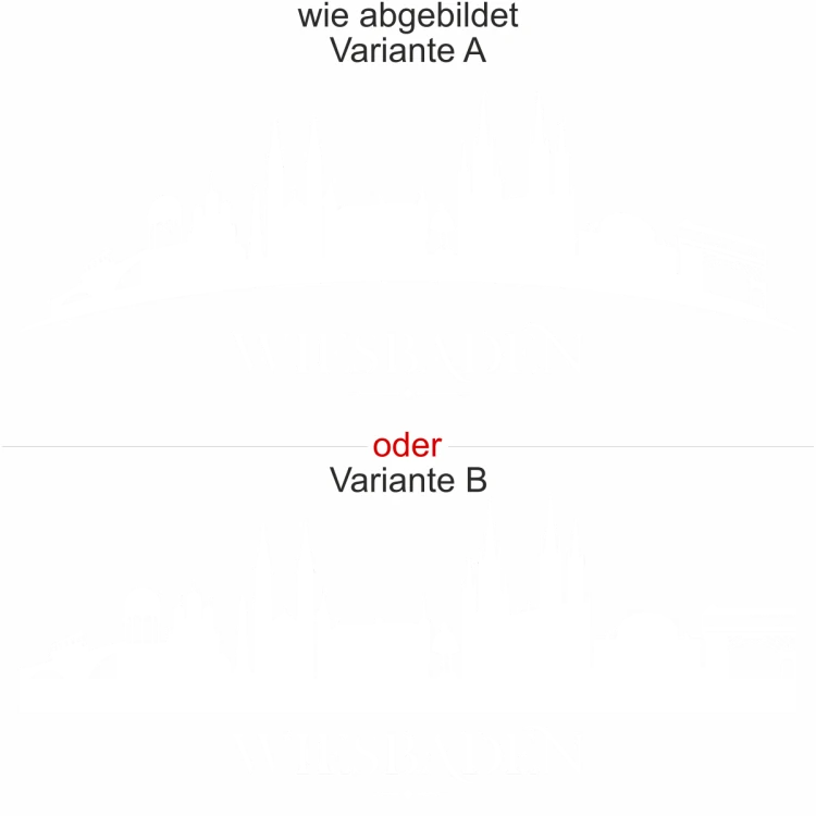 Die Skyline von Wiesbaden als Wandtattoo - Ansicht Ausrichtung mit Farbauswahl und Variante