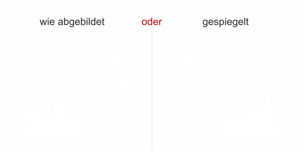 Wandtattoo Störche im Schilf - Ausrichtung und Farbauswahl Wandtattoo Störche im Schilf - Ausrichtung und Farbauswahl