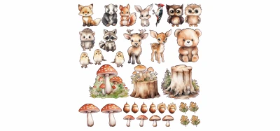 Wandtattoo Set Tiere des Waldes