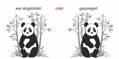 Buntes Wandtattoo Bambuspflanze mit Panda - Ansicht Ausrichtung