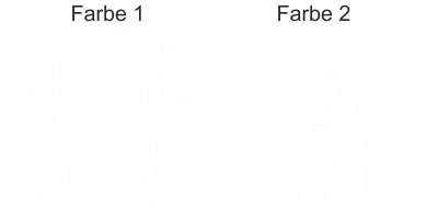 Buntes Wandtattoo Bambuspflanze mit Panda - Ansicht Farbauswahl