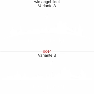 Aufkleber für Wand mit der Skyline von Düsseldorf - Ansicht Ausrichtung mit Farbauswahl und Variante