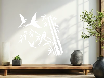 Wandtattoo Bambus mit Vögeln - Ansicht Farbauswahl
