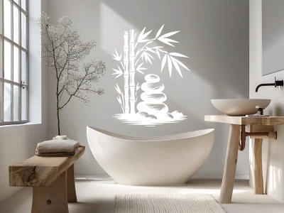 Wandtattoo Bambusstäbe und Zen Steine - Ansicht Farbauswahl