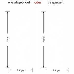Selbstklebender Wandbanner mit Sommerblumen - Ansicht Ausrichtung mit Farbauswahl