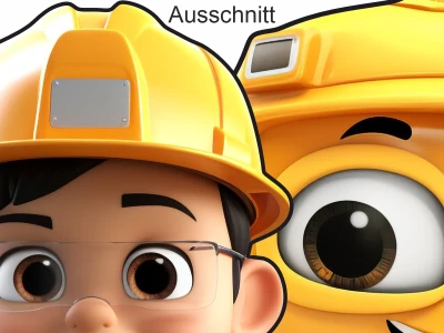 Wandtattoo Set Baufahrzeuge und Arbeiter - Ansicht Ausschnitt
