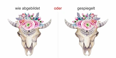 Wandtattoo Blumenreicher Tierschädel - Ansicht Ausrichtung