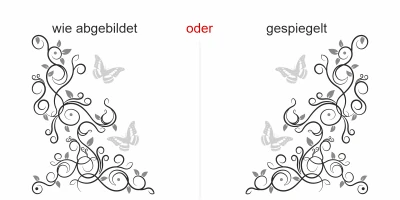 Bunter Aufkleber für die Wand mit bunter Blätterranke und Schmetterlingen