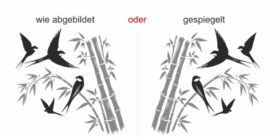 Wandtattoo Bunter Bambus mit Vögeln - Ansicht Ausrichtung