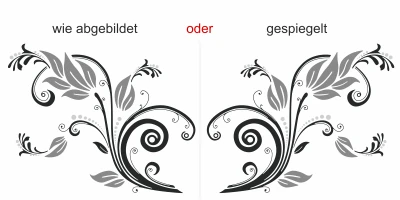 Bunter Aufkleber für die Wand mit buntem Blumenornament - Ansicht Ausrichtung