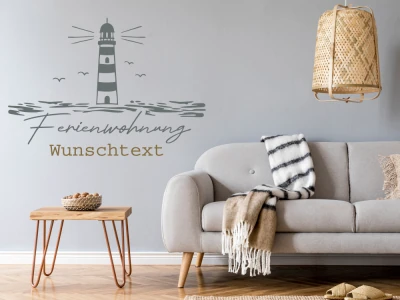 Wandtattoo Ferienwohnung am Meer in einem Ferienhaus