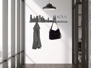 Mobile Preview: selbstklebende Garderobe mit der Skyline von Köln
