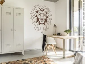 Mobile Preview: Wandtattoo mit geometrischem Löwen