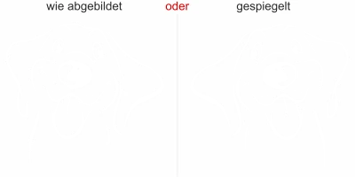 Wandtattoo mit niedlichem Hund fürs Kinderzimmer - Ansicht Ausrichtung mit Farbauswahl