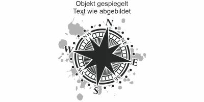 Wandtattoo Kompass für die Wand im Schlafzimmer - Ansicht Ausrichtung
