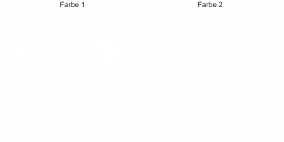 Wandtattoo Kompassrose auf Weltatlas - Ansicht Farbauswahl