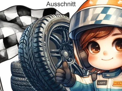 Wandtattoo Set Kinder Racing - Ansicht Ausschnitt