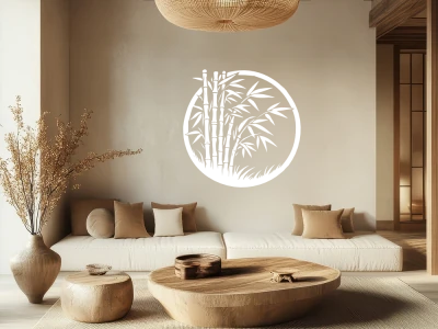 Wandtattoo Rundes Bambusdekor - Ansicht Farbauswahl