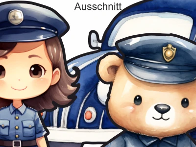 Wandtattoo Set Police Department - Ansicht Ausschnitt