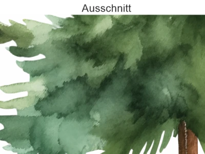 Wandtattoo Set Waldtiere mit Aquarell Tannen - Ausschnitt Tannen