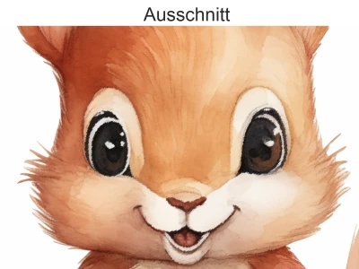 Wandtattoo Set Waldtiere mit Aquarell Tannen - Ausschnitt Tiere