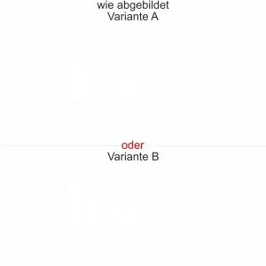 Die Skyline von Essen als Wandtattoo - Ansicht Ausrichtung mit Farbauswahl und Variante