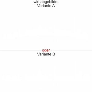 Wandtattoo mit Hannoveraner Skyline - Ansicht Ausrichtung mit Farbauswahl und Variante