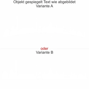 Wandtattoo mit Hannoveraner Skyline - Ansicht Ausrichtung mit Farbauswahl und Variante